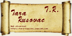 Tara Rusovac vizit kartica